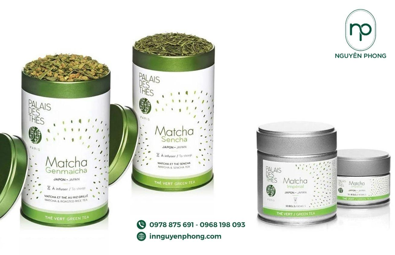 Mẫu tem nhãn bột trà xanh in giá rẻ